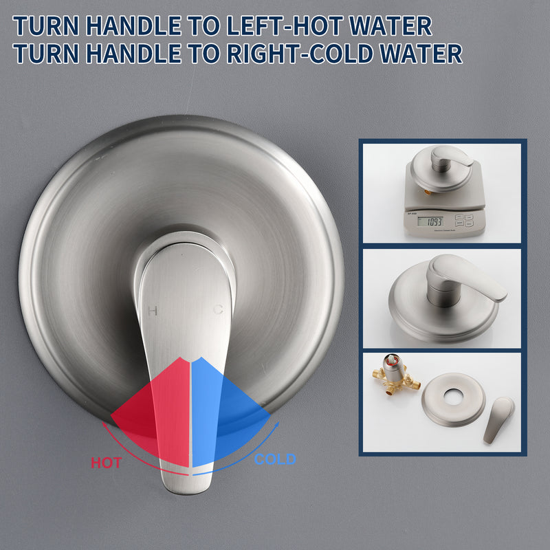 4.7 Inch 5-Mode Wall Mount High Pressure ABS Dual Shower Head System with Tub Spout