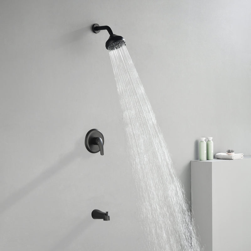 10 Functions Single Handle High Pressure Round Tub and Shower Trim Kit with Valve