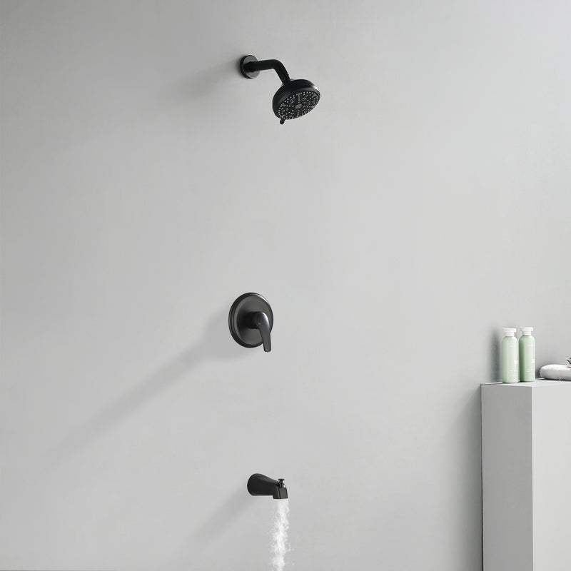 10 Functions Single Handle High Pressure Round Tub and Shower Trim Kit with Valve