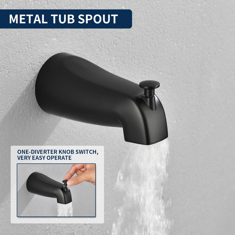 10 Functions Single Handle High Pressure Round Tub and Shower Trim Kit with Valve