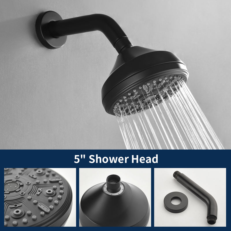 10 Functions Single Handle High Pressure Round Tub and Shower Trim Kit with Valve