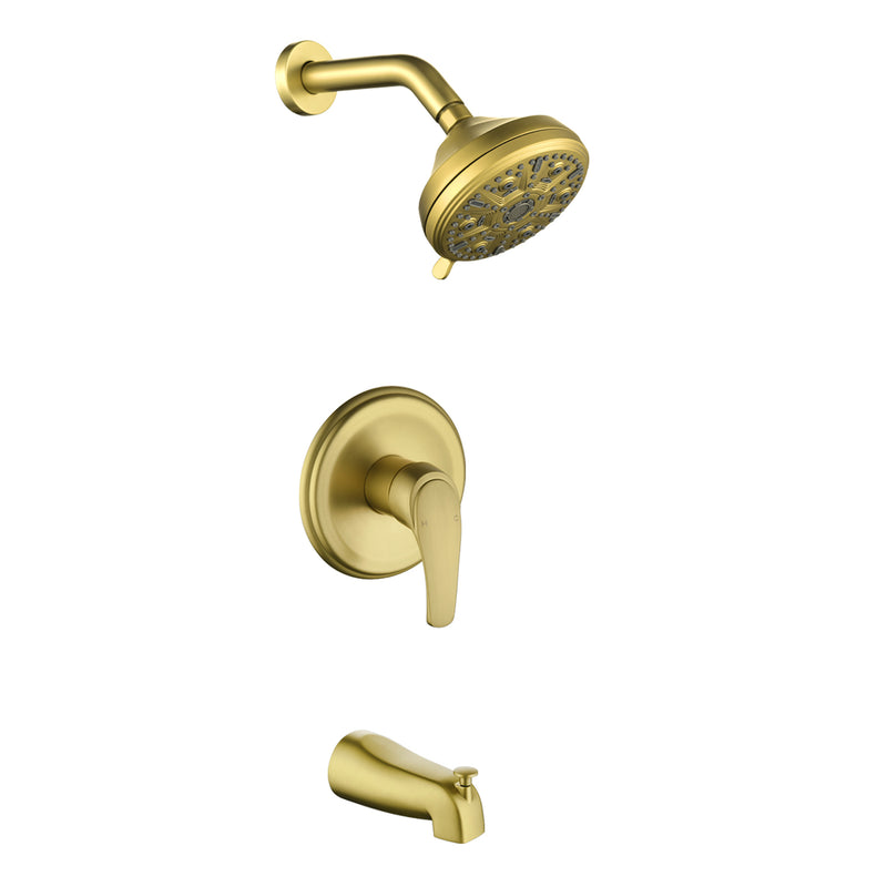 10 Functions Single Handle High Pressure Round Tub and Shower Trim Kit with Valve