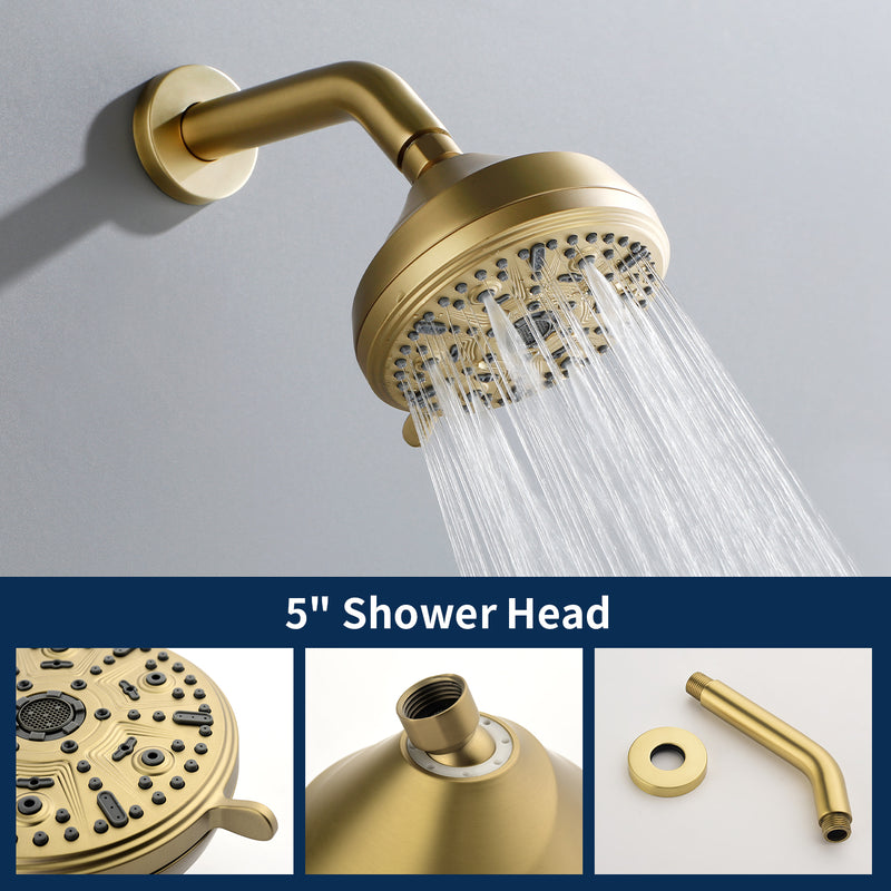 10 Functions Single Handle High Pressure Round Tub and Shower Trim Kit with Valve