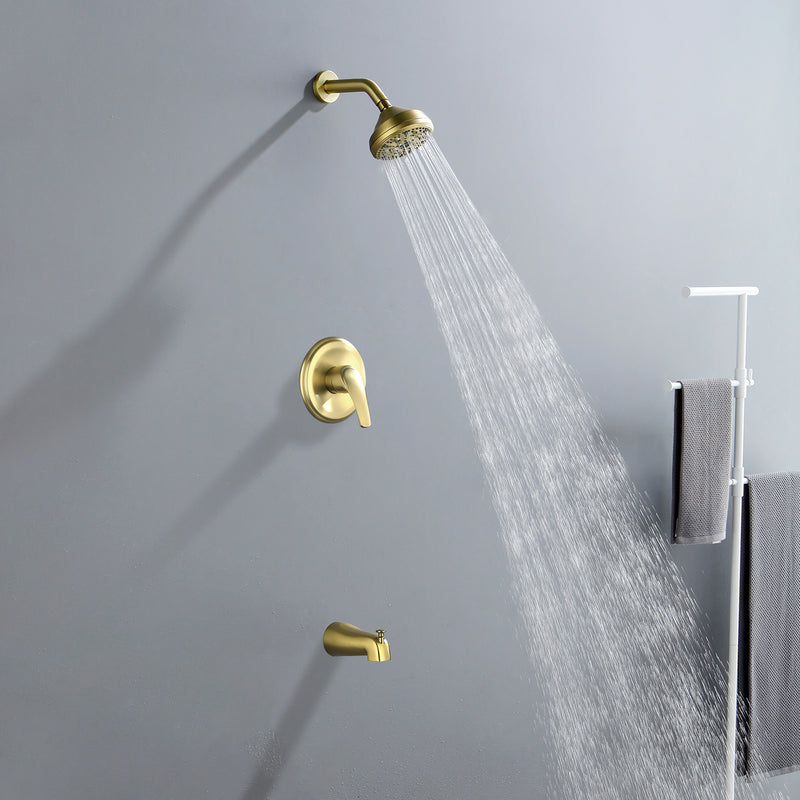 10 Functions Single Handle High Pressure Round Tub and Shower Trim Kit with Valve