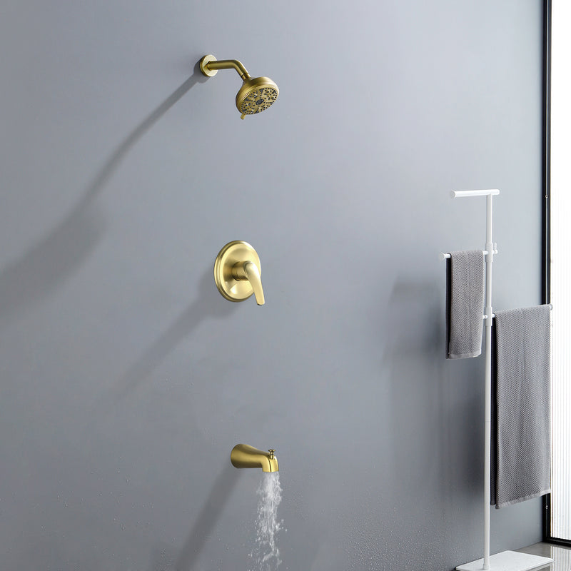 10 Functions Single Handle High Pressure Round Tub and Shower Trim Kit with Valve