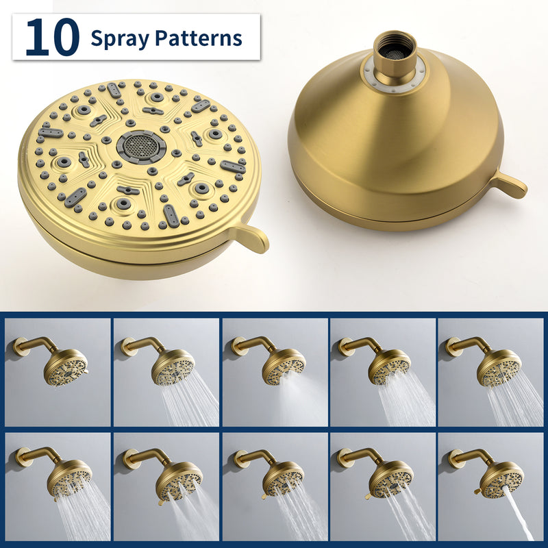 10 Functions Single Handle High Pressure Round Tub and Shower Trim Kit with Valve