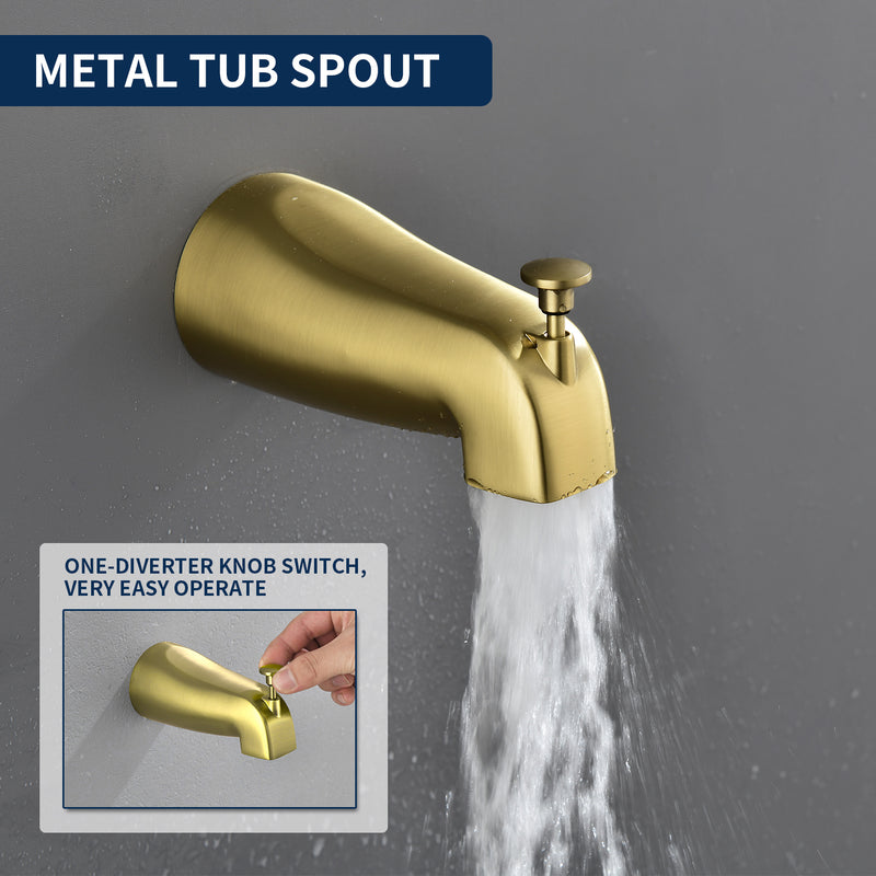 10 Functions Single Handle High Pressure Round Tub and Shower Trim Kit with Valve