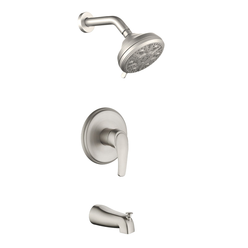10 Functions Single Handle High Pressure Round Tub and Shower Trim Kit with Valve