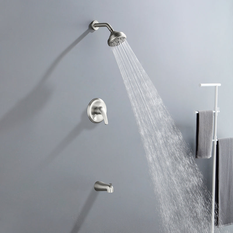10 Functions Single Handle High Pressure Round Tub and Shower Trim Kit with Valve