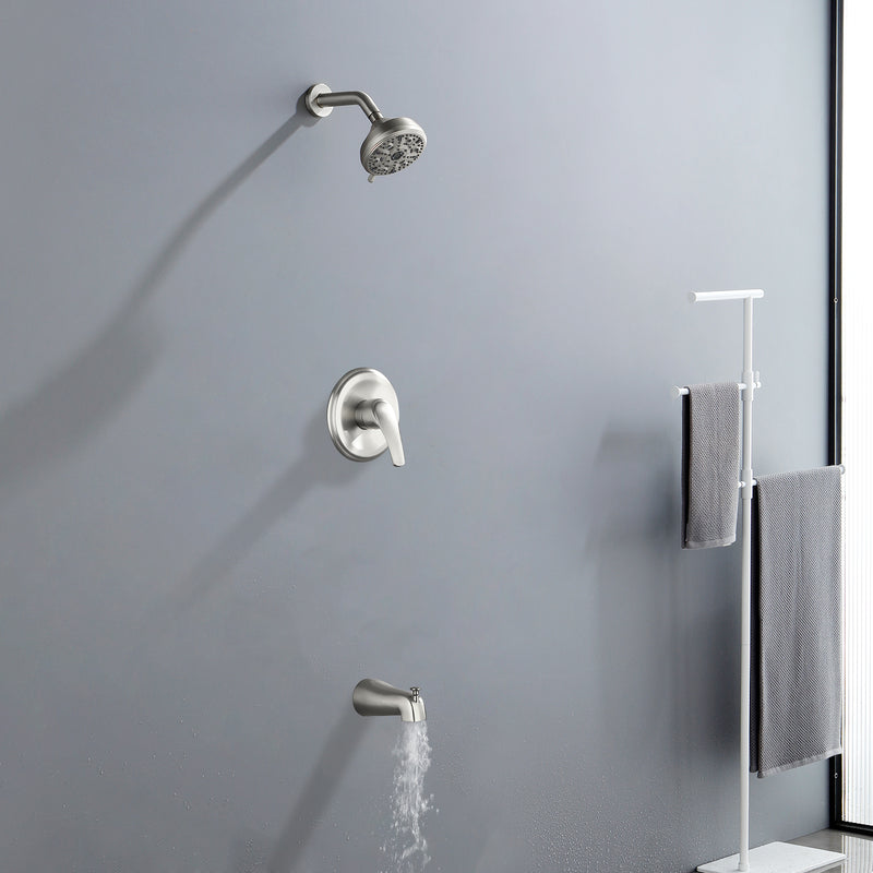 10 Functions Single Handle High Pressure Round Tub and Shower Trim Kit with Valve