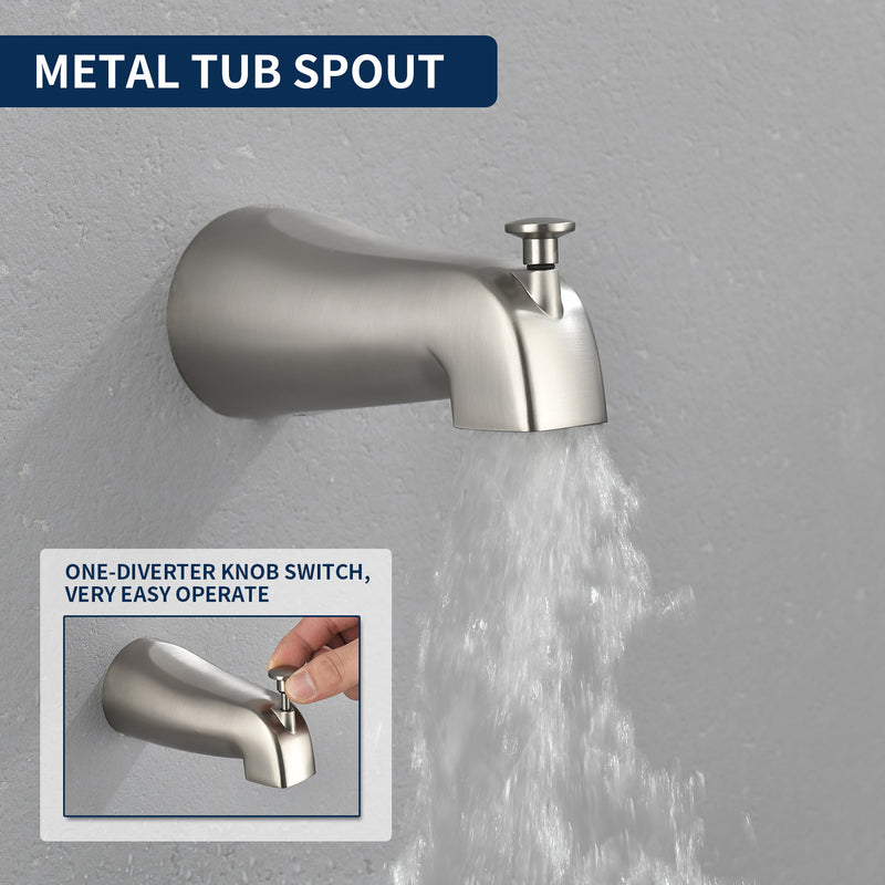 10 Functions Single Handle High Pressure Round Tub and Shower Trim Kit with Valve