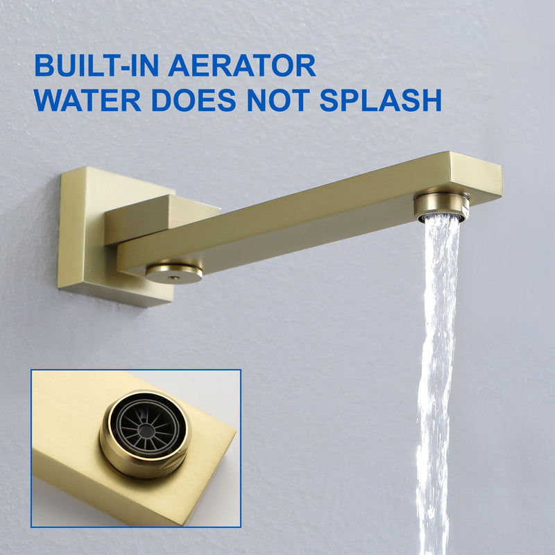 Luxury Tub Shower Faucet Combo Set with Rough-in Valve, Wall Mounted 10inch Shower System with Tub Spout Bathroom Shower Fixture Shower Valve and Trim Kit