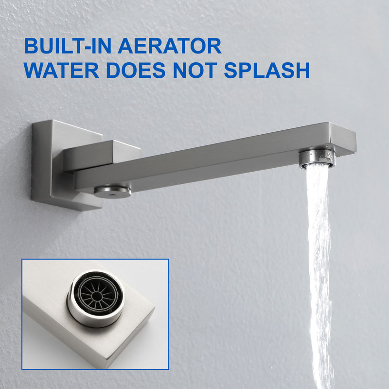 Ceiling-Mounted 3 functions Tub Shower Faucet Combo Set with 12-inch shower head, hand shower, 180 degree swivel bath outlet