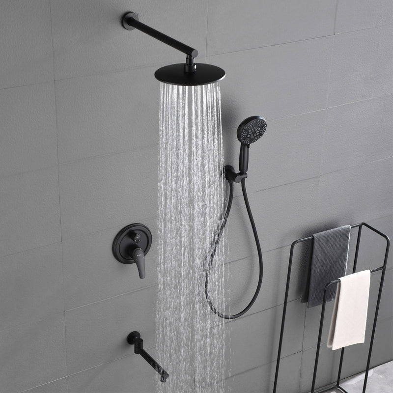 Shower Faucet Set with Tub Spout Luxury Tub Shower Faucet Combo Set with 9 inches Shower Head and Handheld Shower Bathroom Shower Valve Trim Kit Shower Fixture