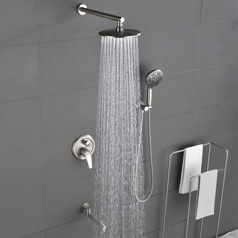 Shower Faucet Set with Tub Spout Luxury Tub Shower Faucet Combo Set with 9 inches Shower Head and Handheld Shower Bathroom Shower Valve Trim Kit Shower Fixture