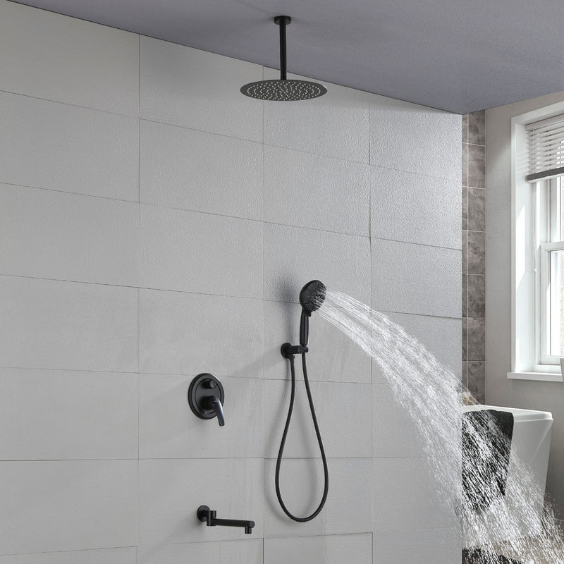 Shower Faucet Set with Tub Spout Rain Shower System Bathroom Shower Set Tub Shower Faucet Combo Set Complete Celling Mounted