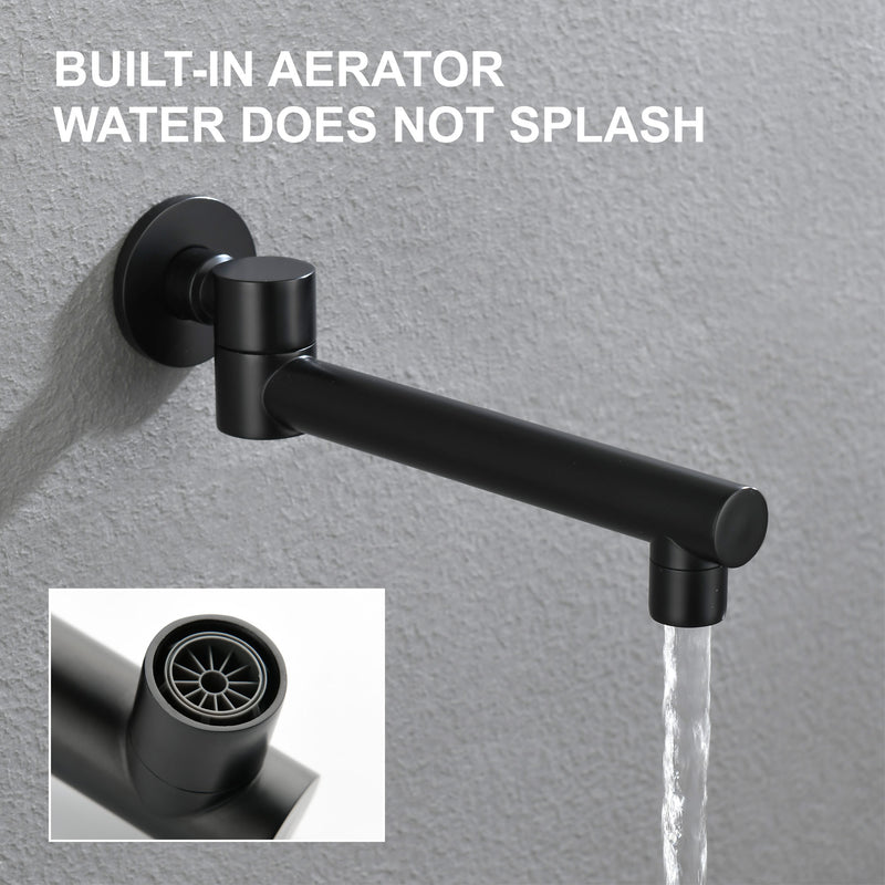 Celling Mounted Tub & Shower Faucet Set Round 12inch Bathroom Rain Shower System with 7 Setting Handheld Shower and 180 Swivel Rotating Tub Spout