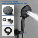 Single Handle 12" Ceiling-Mounted Bath and Shower System Set with 7 Settings Hand Spray, Waterfall Spout