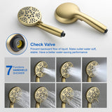 Single Handle 12" Ceiling-Mounted Bath and Shower System Set with 7 Settings Hand Spray, Waterfall Spout