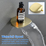 Single Handle 12" Ceiling-Mounted Bath and Shower System Set with 7 Settings Hand Spray, Waterfall Spout