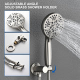 Single Handle 12" Ceiling-Mounted Bath and Shower System Set with 7 Settings Hand Spray, Waterfall Spout