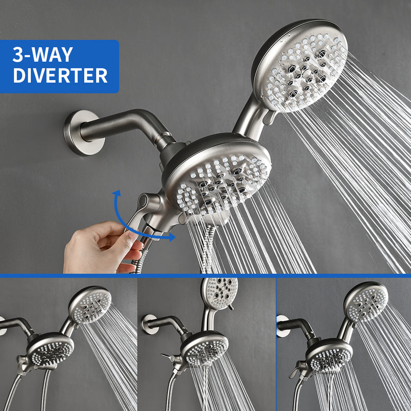 3 Handle Tub Shower Faucet Set Shower System with Tub Spout Bathtub Faucet Set Shower Tub Combo Set Complete Tub and Shower Trim Kit Matte Black