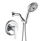 Wall Mounted Round High Pressure Single Handle 10-Spray Hand Shower with Valve