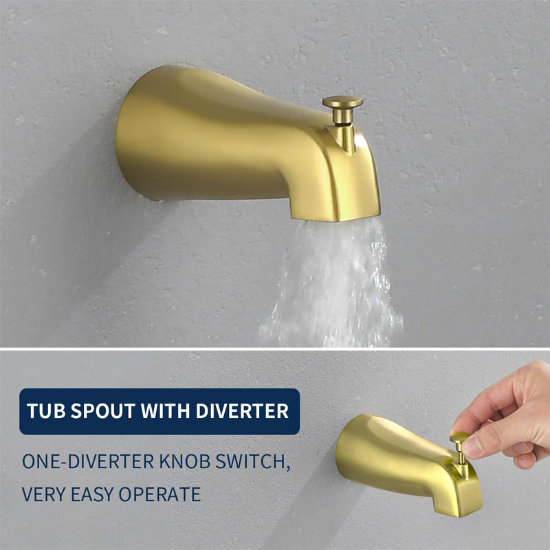 2 Cross Handle Tub & Shower Trim Set with Cold and Hot Water, 7 Modes Dual Shower Head Set with Diverter Tub Spout