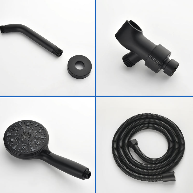 Diverter Tub and Shower Trim Kit with 2-Cross Handle,10 Spray Handheld Shower