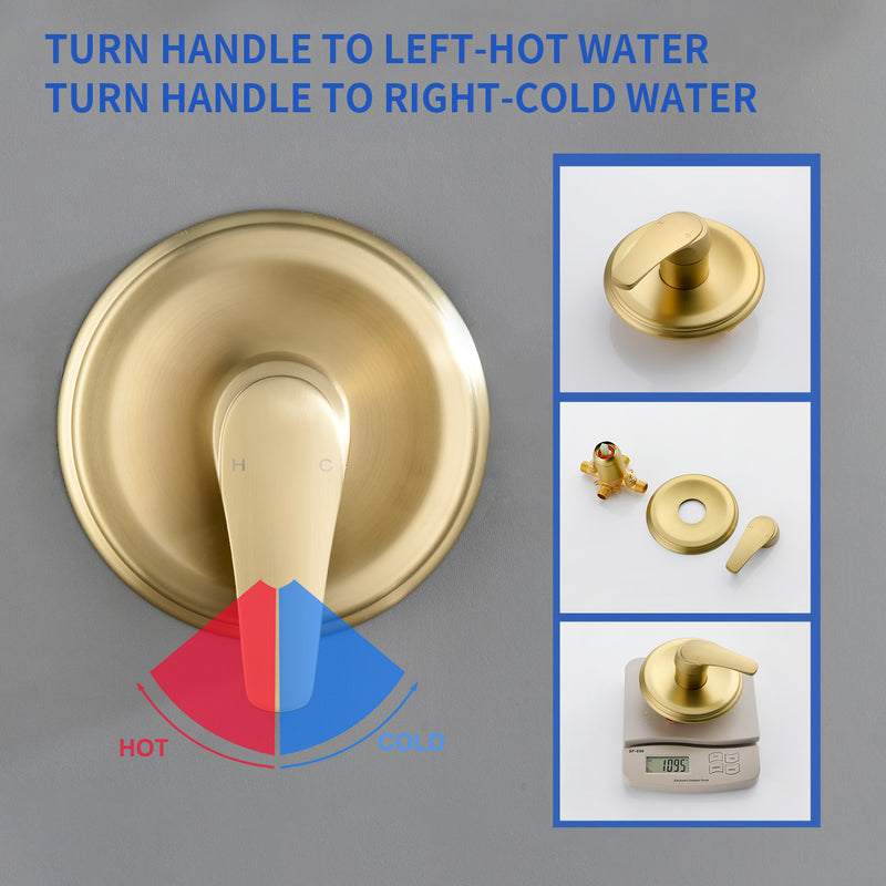 6-Spray Dual Shower Faucet Set with Tub Spout 2-in-1 Shower head and Handheld Shower