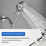 Wall Mounted Adjustable High Pressure 7-Spray Settings Filtered Handheld Shower with Valve