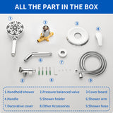 Wall Mounted Adjustable High Pressure 7-Spray Settings Filtered Handheld Shower with Valve