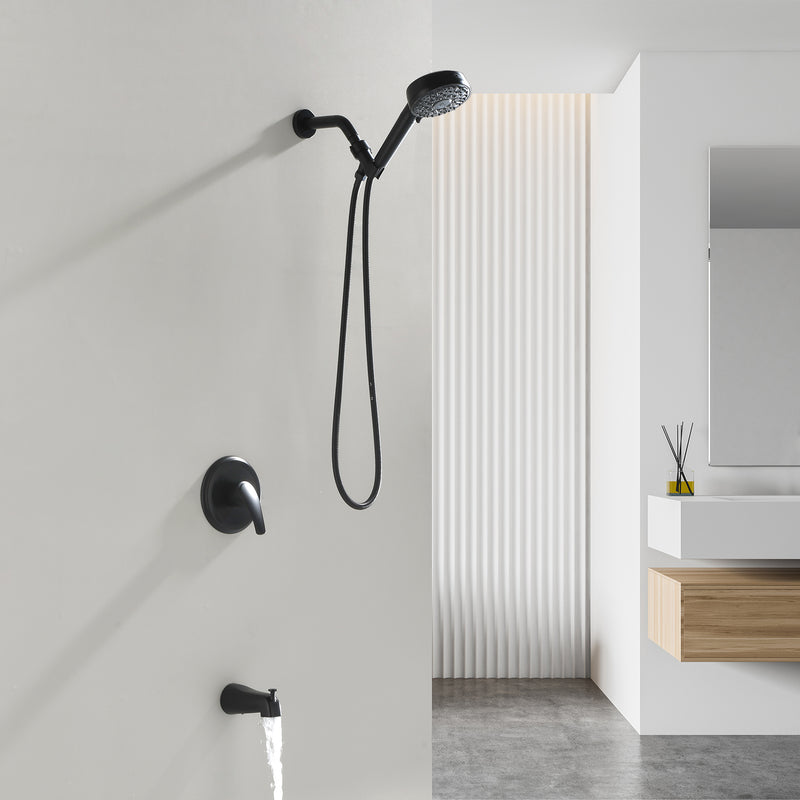 Tub and shower faucet kit with 7 functions 4.7-inch filtered hand shower valve included
