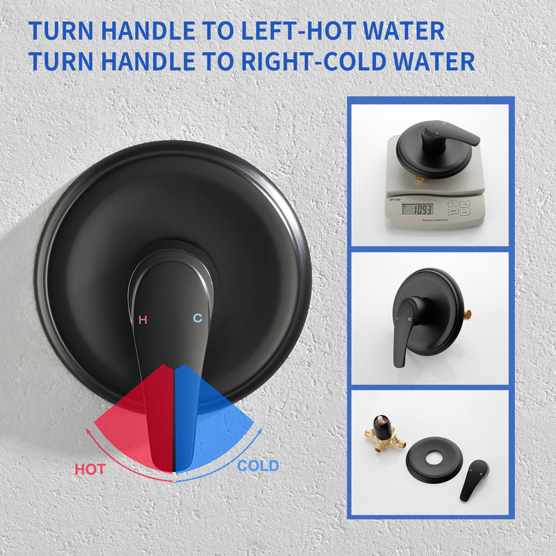Tub and shower faucet kit with 7 functions 4.7-inch filtered hand shower valve included