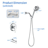 Tub and shower faucet kit with 7 functions 4.7-inch filtered hand shower valve included