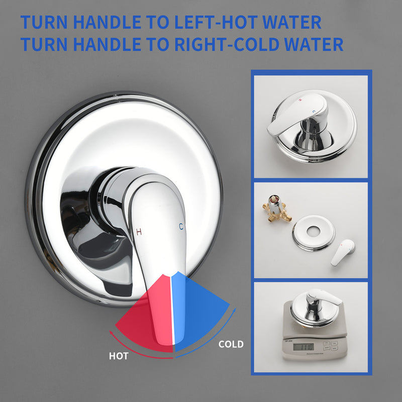 Tub and shower faucet kit with 7 functions 4.7-inch filtered hand shower valve included