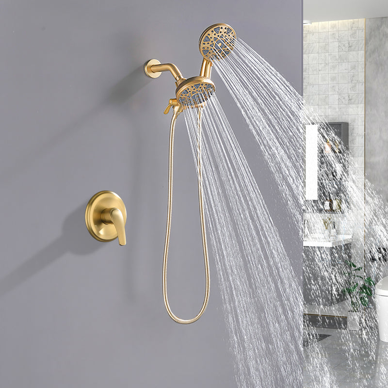 2-In-1 Rain Shower Heads System Single-Handle 6 Modes Shower Trim Kit with Dual Shower Head 4.7 Inch in Matte Black, Brushed Nickel, Brushed Gold