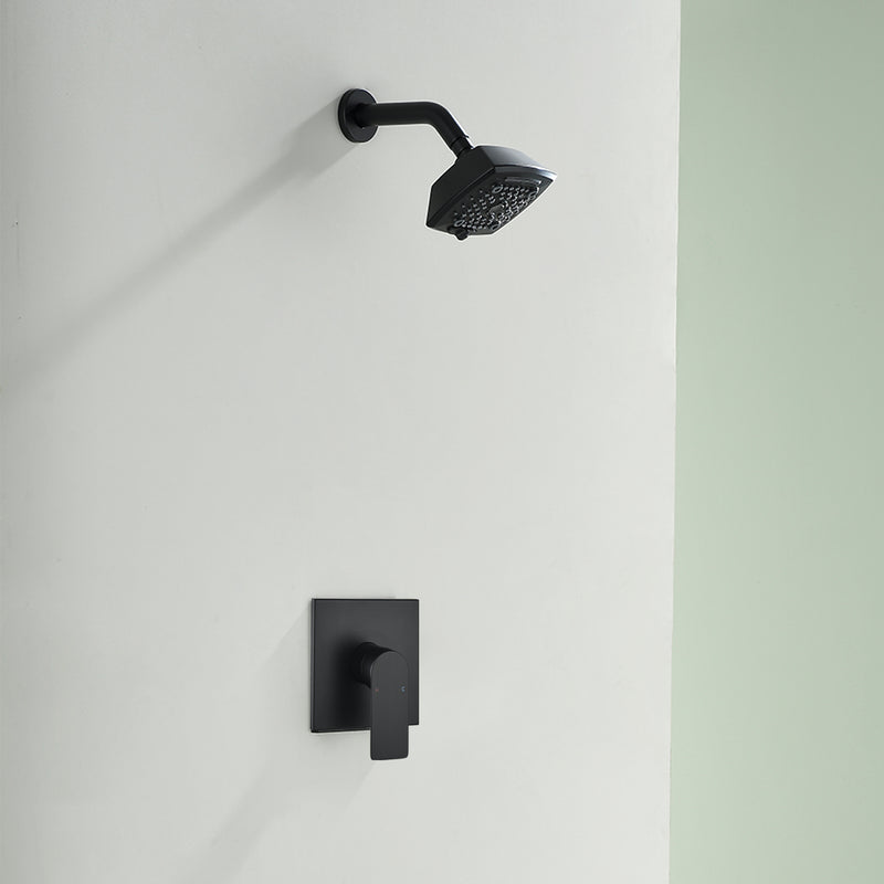 Wall Mount 5-Spray Shower Trim Kit 1-Handle Single Function Pressure Balancing Shower System - Matte Black, Brushed Nickel, Brushed Gold