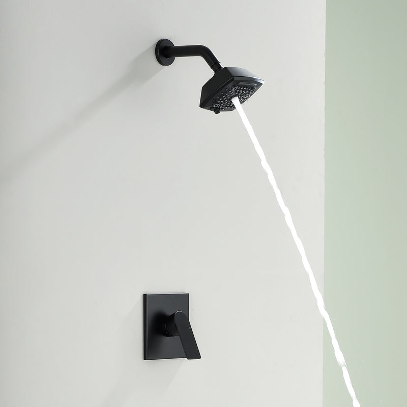 Wall Mount 5-Spray Shower Trim Kit 1-Handle Single Function Pressure Balancing Shower System - Matte Black, Brushed Nickel, Brushed Gold