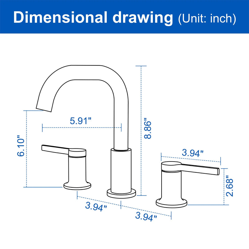 8 Inch Widespread Bathroom Faucet Black Matte, 2 Handle 3 Hole Brass Bathroom Lavatory Sink Faucet 8-inch-widespread-bathroom-faucet-black-matte-2-handle-3-hole-brass-bathroom-lavatory-sink-faucet-with-valve-and-cupc-water-supply-hoses 