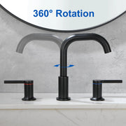 8 Inch Widespread Bathroom Faucet Black Matte, 2 Handle 3 Hole Brass Bathroom Lavatory Sink Faucet 8-inch-widespread-bathroom-faucet-black-matte-2-handle-3-hole-brass-bathroom-lavatory-sink-faucet-with-valve-and-cupc-water-supply-hoses 