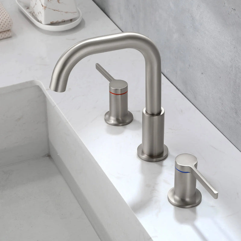 8 Inch Widespread Bathroom Faucet Black Matte, 2 Handle 3 Hole Brass Bathroom Lavatory Sink Faucet 8-inch-widespread-bathroom-faucet-black-matte-2-handle-3-hole-brass-bathroom-lavatory-sink-faucet-with-valve-and-cupc-water-supply-hoses 