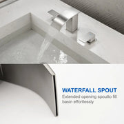 8 Inch Widespread Bathroom Faucet Double Handle 3 Hole Waterfall Bathroom Vanity Faucet with Pop-Up Drain For Sink shamanda-8-inch-waterfall-faucet 