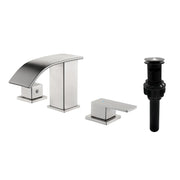 8 Inch Widespread Bathroom Faucet Double Handle 3 Hole Waterfall Bathroom Vanity Faucet with Pop-Up Drain For Sink shamanda-8-inch-waterfall-faucet Brushed Nickel / Brass / 15.7*11*3.3 inches