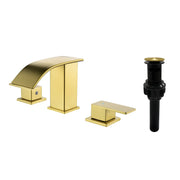 8 Inch Widespread Bathroom Faucet Double Handle 3 Hole Waterfall Bathroom Vanity Faucet with Pop-Up Drain For Sink shamanda-8-inch-waterfall-faucet Brushed Gold / Brass / 15.7*11*3.3 inches