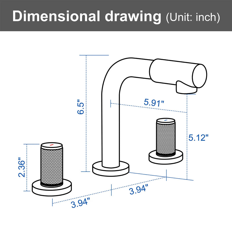 8 Inch Widespread Faucet with 360 Degree Swivel Nozzle and Spout, Modern 2 Unique Knob Handles 8-inch-widespread-faucet-with-360-degree-swivel-nozzle-and-spout-modern-2-unique-knob-handles-bathroom-sink-faucet-3-hole-brushed-gold-valve-and-cupc-water-supply-hoses-included 