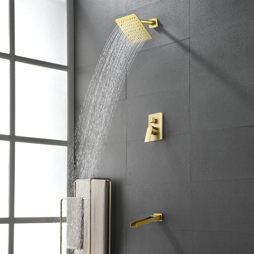 8" Square Rain Shower Head Systems with Waterfall Tub Spout,2 Functions Wall Mounted Shower Trim Kit 8-square-rain-shower-head-systems-with-waterfall-tub-spout-2-functions-wall-mounted-shower-trim-kit 