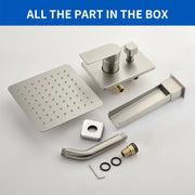 8" Square Rain Shower Head Systems with Waterfall Tub Spout,2 Functions Wall Mounted Shower Trim Kit 8-square-rain-shower-head-systems-with-waterfall-tub-spout-2-functions-wall-mounted-shower-trim-kit 