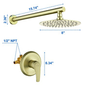8"stainless steel shower head Round Shower Faucets Sets Complete, Single Function Shower trim kit 8-steel-shower-head-round-shower-faucets-sets-complete-single-function-shower 