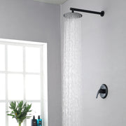 8"stainless steel shower head Round Shower Faucets Sets Complete, Single Function Shower trim kit 8-steel-shower-head-round-shower-faucets-sets-complete-single-function-shower Black / 8 inch steel shower head / Brass
